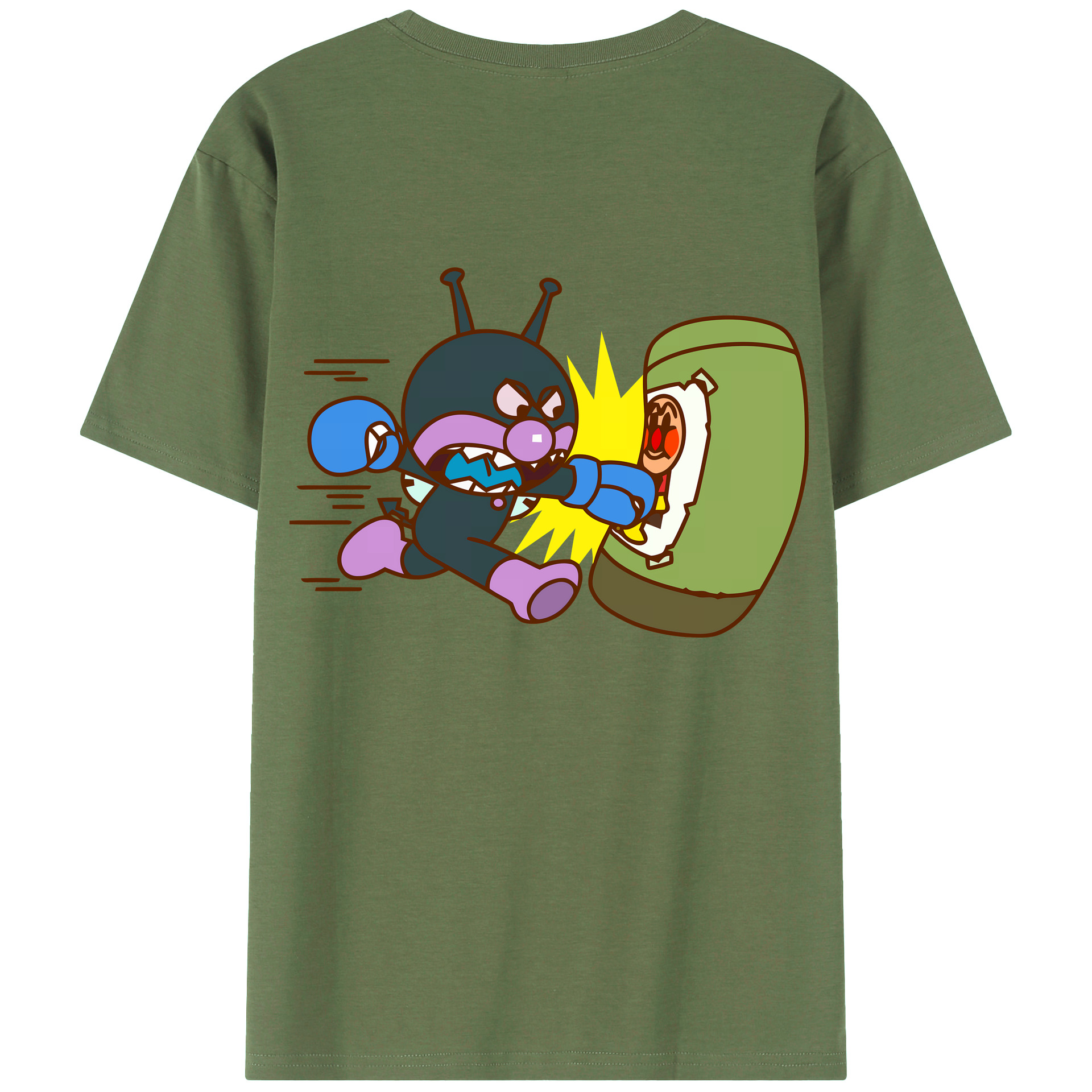 （画像用） アンパンマン Anpanman 綿100％ メンズ半袖Tシャツ（バックプリント） 通気性